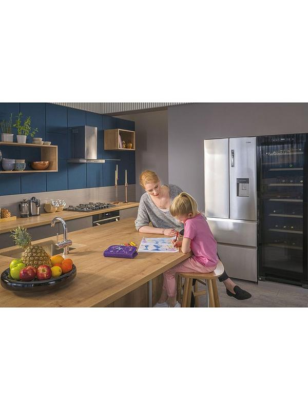 Haier HFR5719EWMP 70cm Wide Total No Frost American Fridge Freezer with Water Dispenser, E Rated - Platinum - Image 6